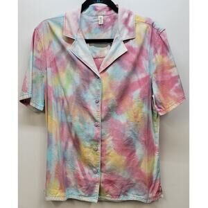 BP Oversize Tie-dye Button-up Shirt Small